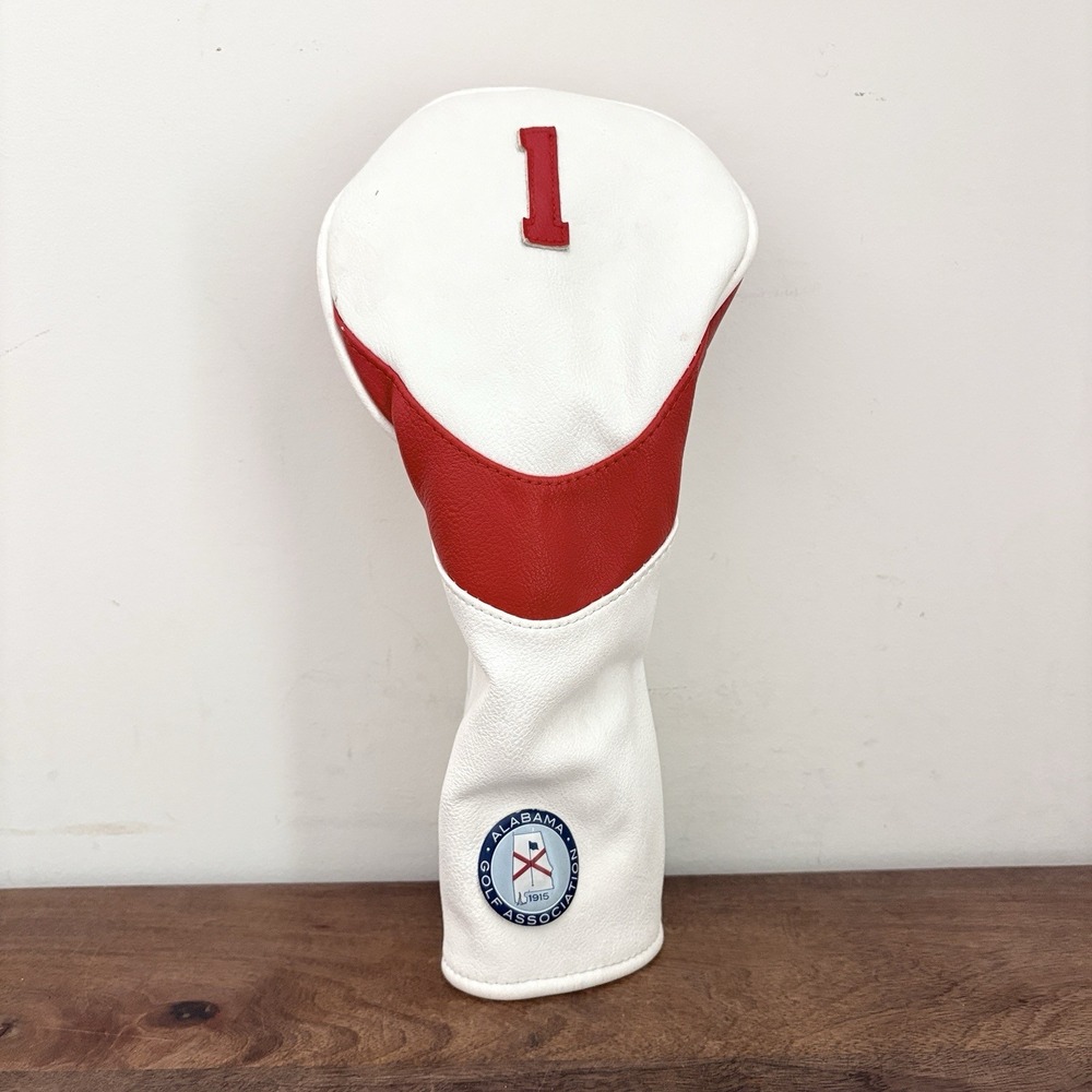 Vintage Imperial Alabama Golf Association AGA #1 Driver Head Cover Red White